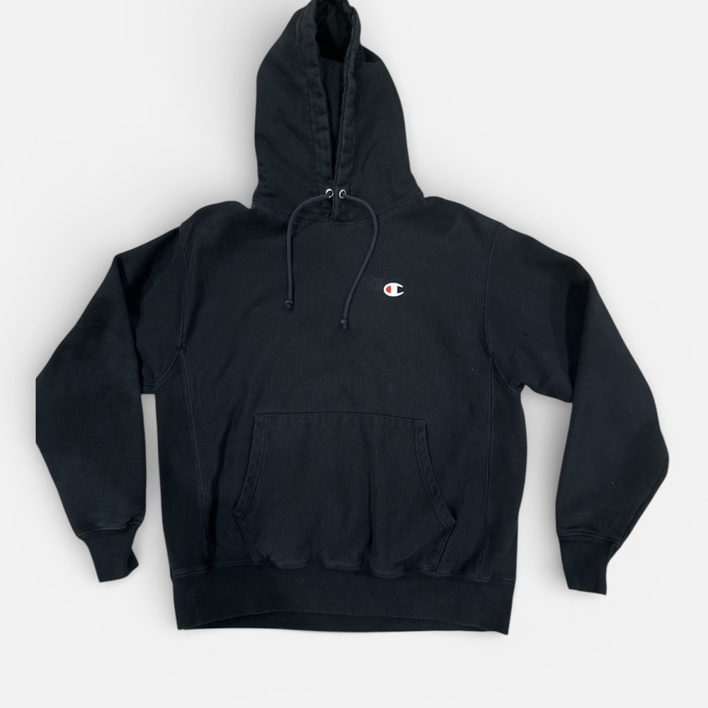 Champion Reverse Weave Black Pullover Hoodie